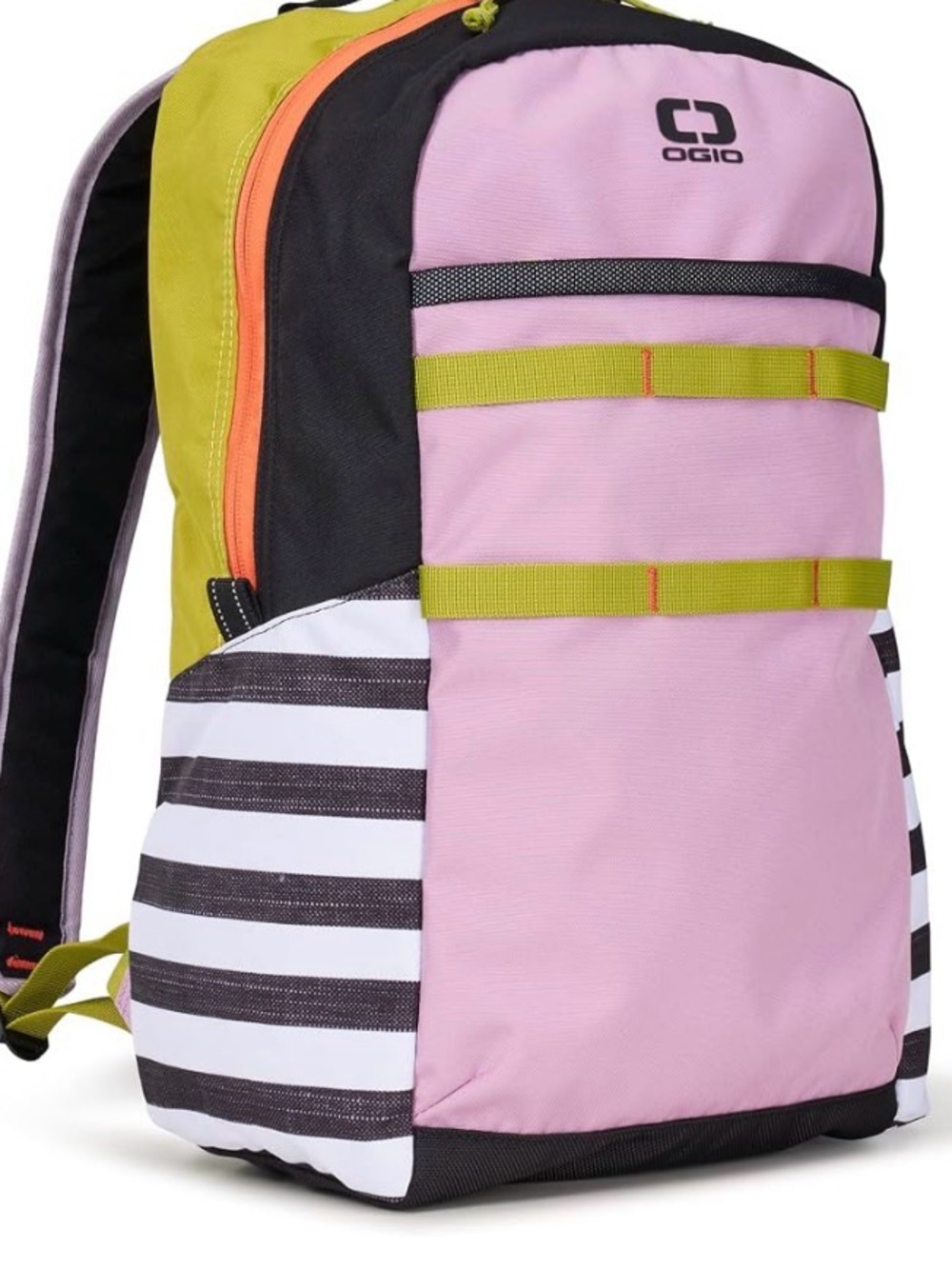 OGIO Men’s Pink, Lime & Black Striped Accent Backpack